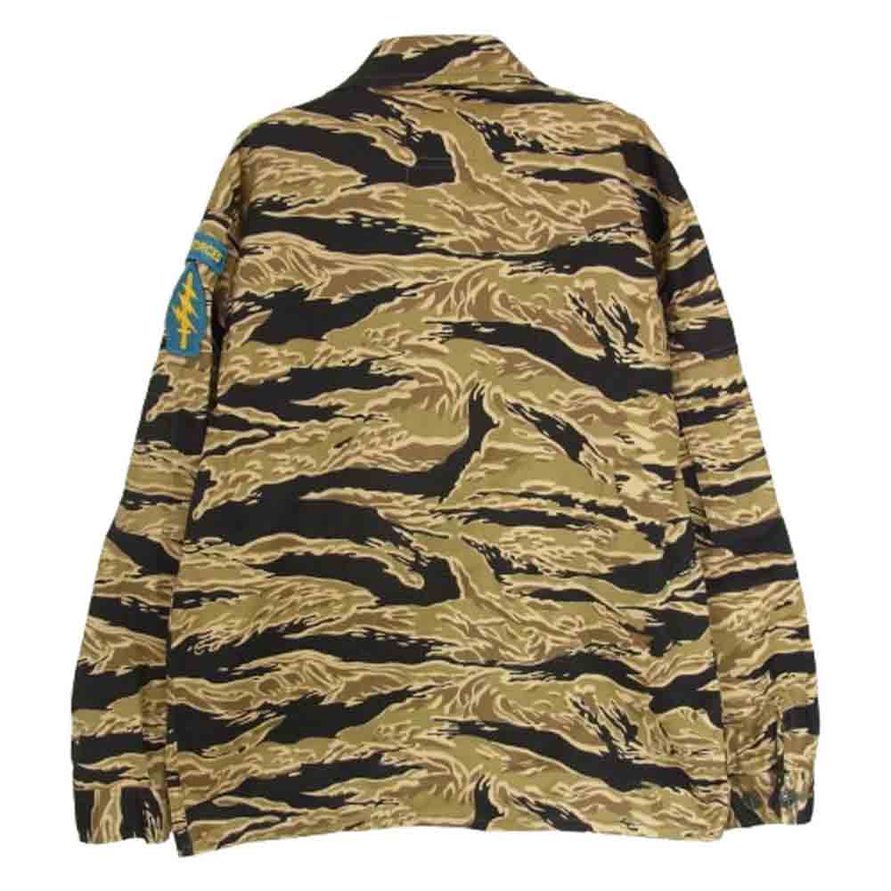 The REAL McCOY'S ザリアルマッコイズ MJ14009 ADS DOG SHIT ONE タイガーカモ ミリタリー シャツ カーキ系 M【美品】【中古】