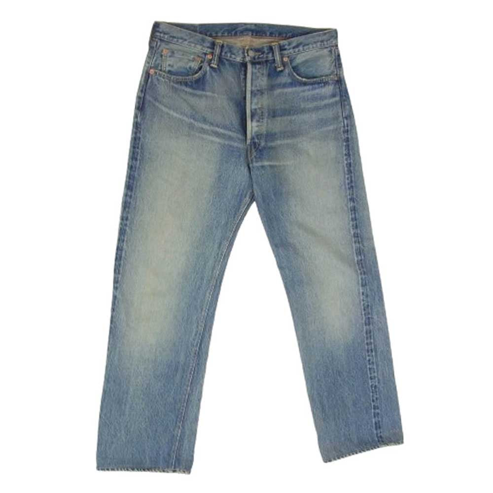 The REAL McCOY'S ザリアルマッコイズ MP21012 001XX WASHED 加工 ボタンフライ ストレート デニム パンツ インディゴブルー系 32【美品】【中古】