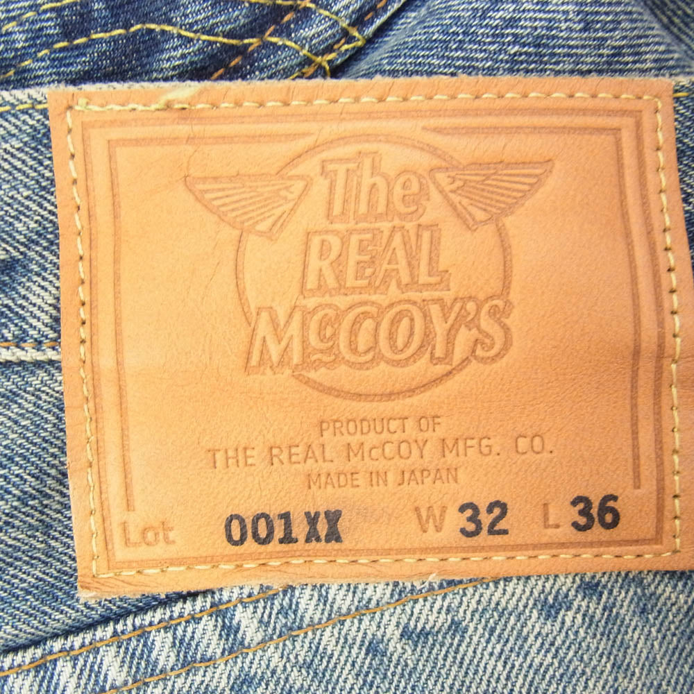 The REAL McCOY'S ザリアルマッコイズ MP21012 001XX WASHED 加工 ボタンフライ ストレート デニム パンツ インディゴブルー系 32【美品】【中古】