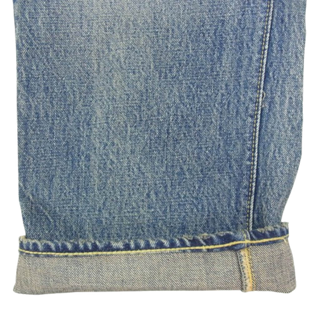 The REAL McCOY'S ザリアルマッコイズ MP21012 001XX WASHED 加工 ボタンフライ ストレート デニム パンツ インディゴブルー系 32【美品】【中古】