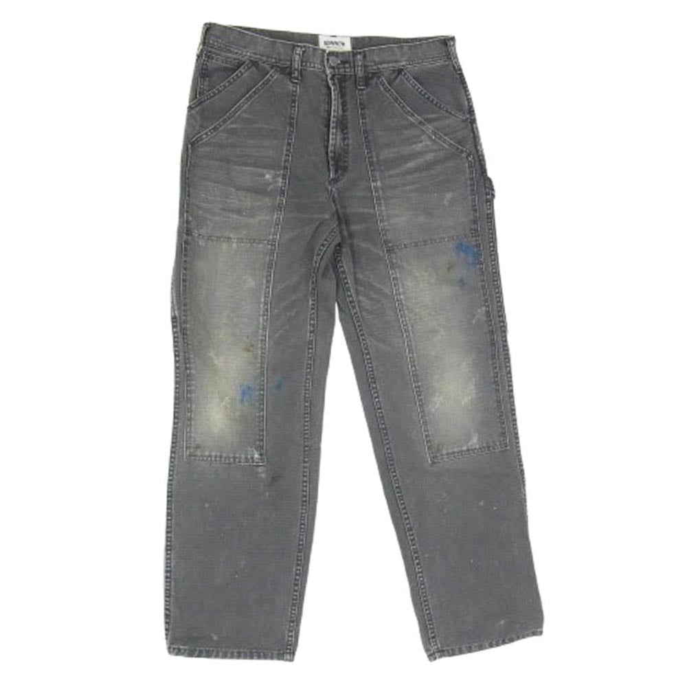 BOWWOW バウワウ DOUBLE KNEE DUCK PAINTER PANTS AGEING ダブルニー ダック ペインターパンツ ブラック系 L【美品】【中古】