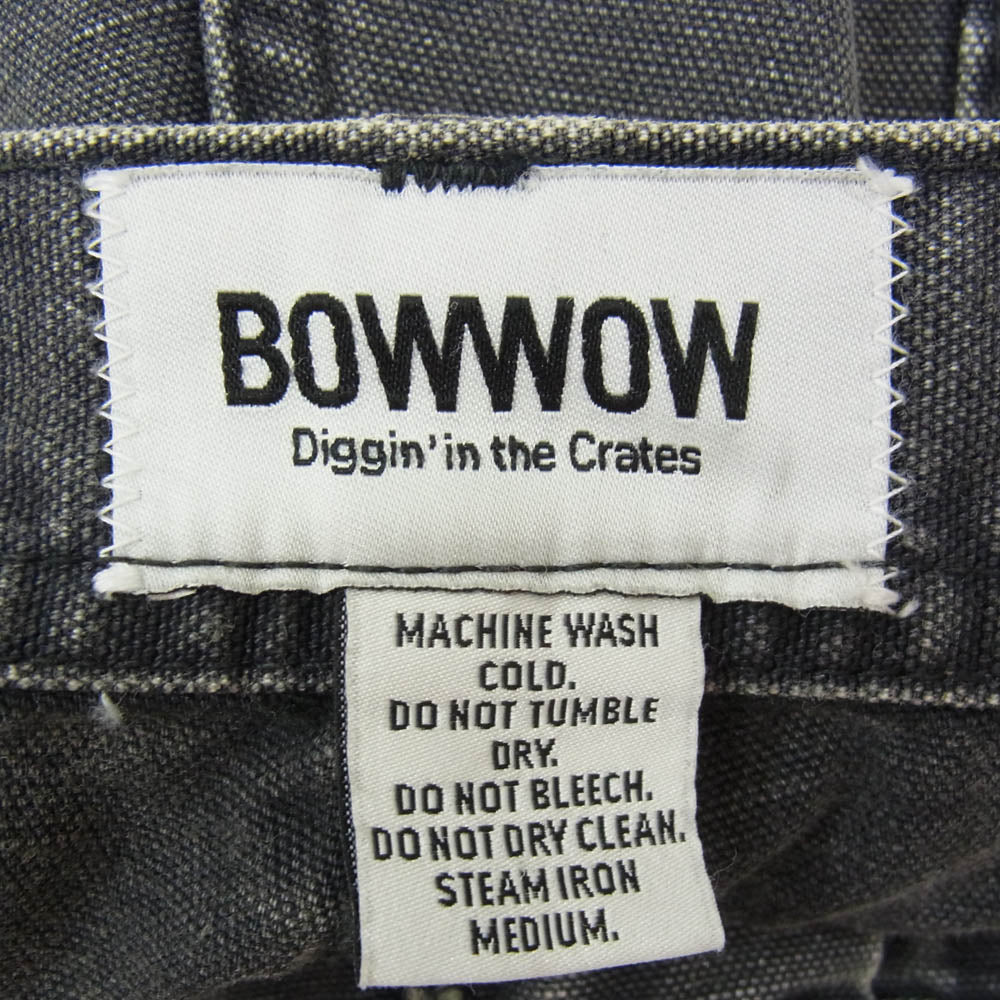 BOWWOW バウワウ DOUBLE KNEE DUCK PAINTER PANTS AGEING ダブルニー ダック ペインターパンツ ブラック系 L【美品】【中古】