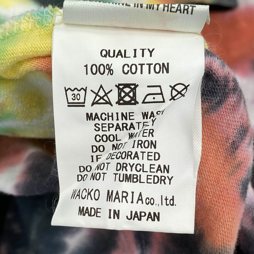 WACKO MARIA ワコマリア TUFFGONG-WM-TD01 × TUFF GONG タフ・ゴング TYE DYE CREW NECK T-SHIRTS TYPE-1 タイダイ 半袖 Tシャツ マルチカラー系 L【中古】