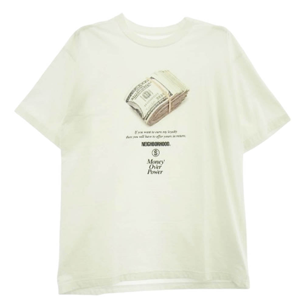NEIGHBORHOOD ネイバーフッド 21AW 212PCNH-ST04 MOP-1C-TEE.SS ドル プリント 半袖 Tシャツ ホワイト系 L【中古】