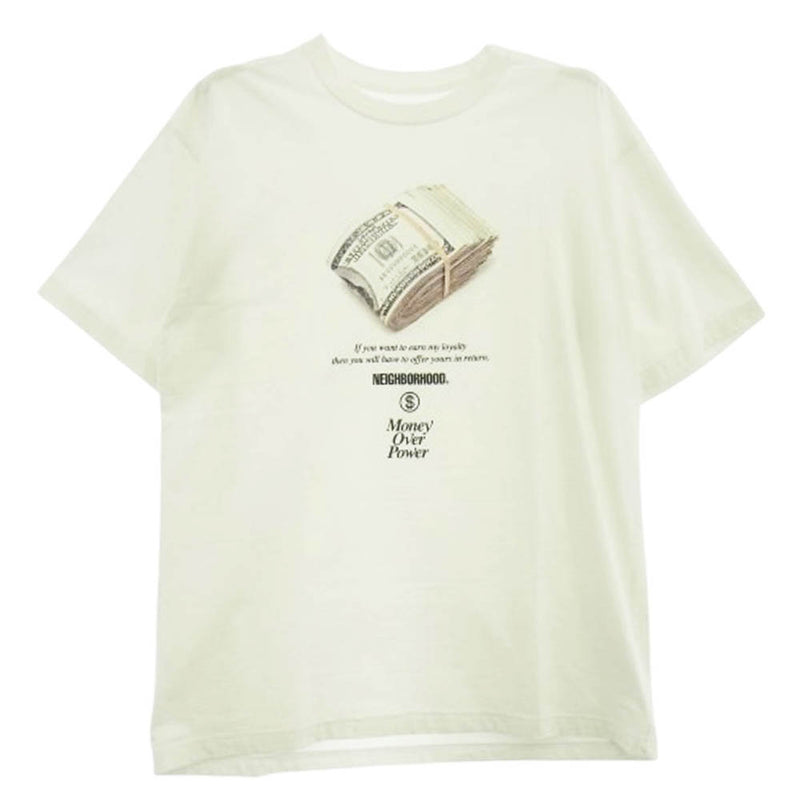 NEIGHBORHOOD ネイバーフッド 21AW 212PCNH-ST04 MOP-1C-TEE.SS ドル プリント 半袖 Tシャツ ホワイト系 L【中古】