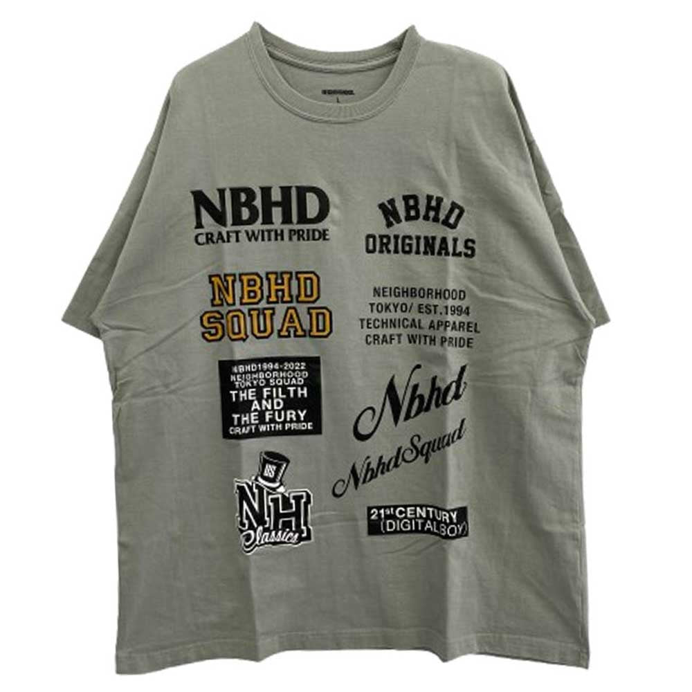 NEIGHBORHOOD ネイバーフッド 22SS NH-11 C-TEE ロゴプリント 半袖 クルーネック Tシャツ グレー系 L【中古】