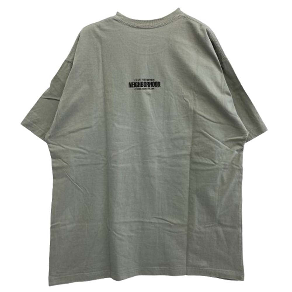 NEIGHBORHOOD ネイバーフッド 22SS NH-11 C-TEE ロゴプリント 半袖 クルーネック Tシャツ グレー系 L【中古】