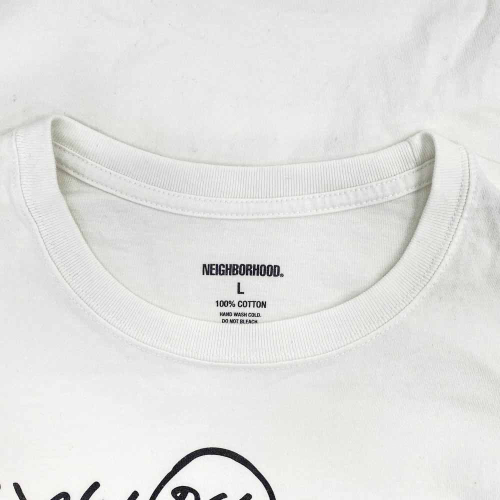 NEIGHBORHOOD ネイバーフッド 22SS 221PCNON-ST04 ON-4/C-TEE.SS 長濱治 プリント クルーネック 半袖 Tシャツ ホワイト系 L【中古】