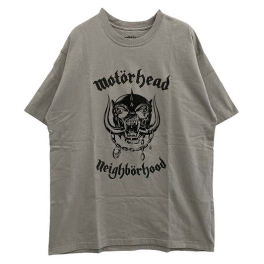 NEIGHBORHOOD ネイバーフッド 20AW × Motorhead モーターヘッド NHMH-1 C-TEE ロゴ プリント 半袖 Tシャツ グレー系 L【中古】