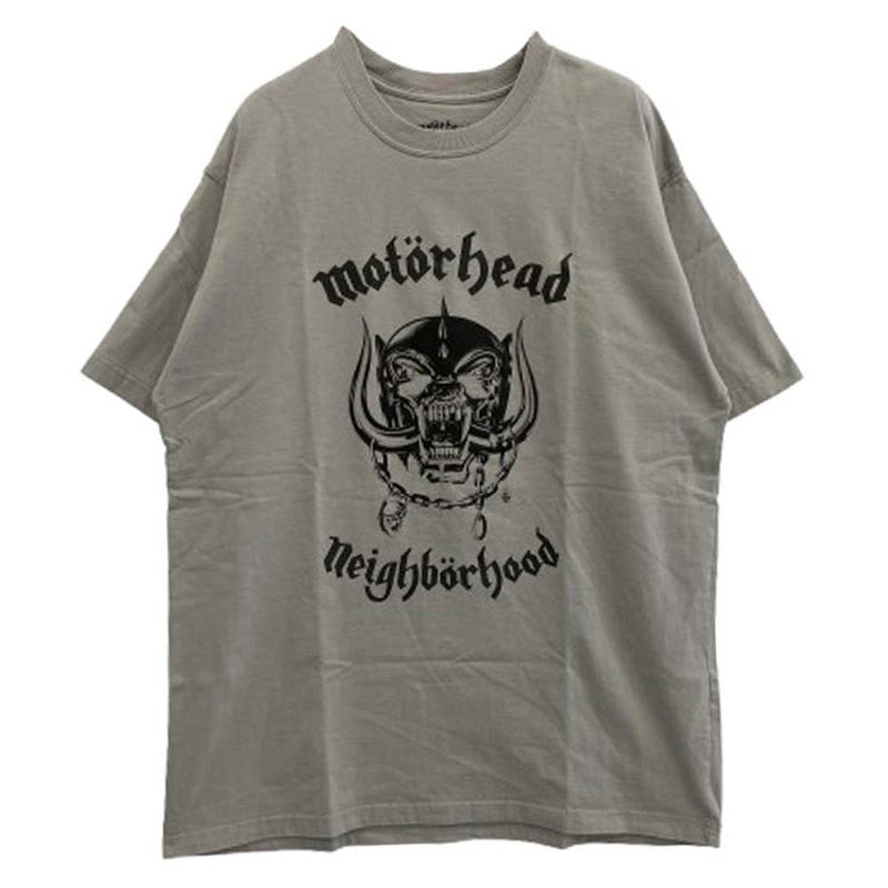NEIGHBORHOOD ネイバーフッド 20AW × Motorhead モーターヘッド NHMH-1 C-TEE ロゴ プリント 半袖 Tシャツ グレー系 L【中古】
