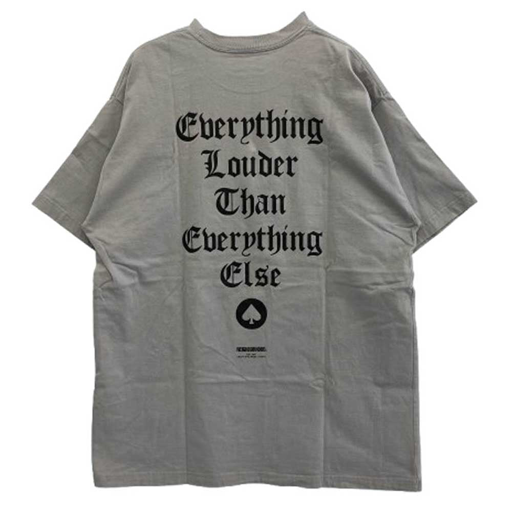 NEIGHBORHOOD ネイバーフッド 20AW × Motorhead モーターヘッド NHMH-1 C-TEE ロゴ プリント 半袖 Tシャツ グレー系 L【中古】