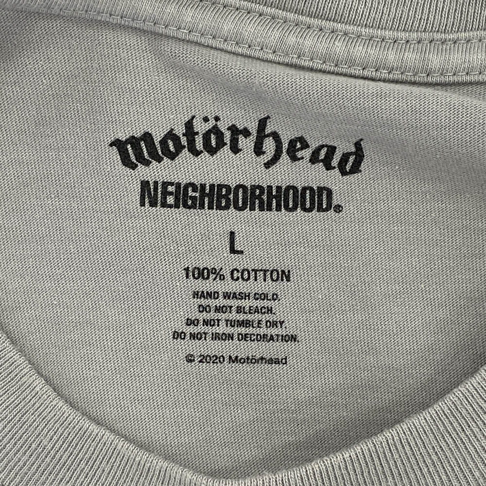 NEIGHBORHOOD ネイバーフッド 20AW × Motorhead モーターヘッド NHMH-1 C-TEE ロゴ プリント 半袖 Tシャツ グレー系 L【中古】
