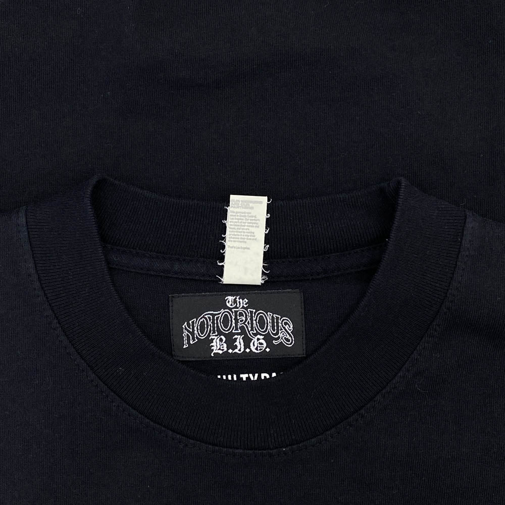 WACKO MARIA ワコマリア BIGGIE-WM-TEE01 THE NOTORIOUS B.I.G. CREW NECK T-SHIRT TYPE-1 ノトーリアスBIG 半袖 Tシャツ ブラック系 L【中古】