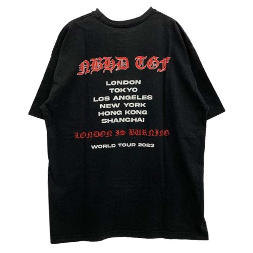 NEIGHBORHOOD ネイバーフッド 23SS 231PCGFN-CS01S × The Great Frog グレートフロッグ プリント 半袖 Tシャツ ブラック系 L【中古】