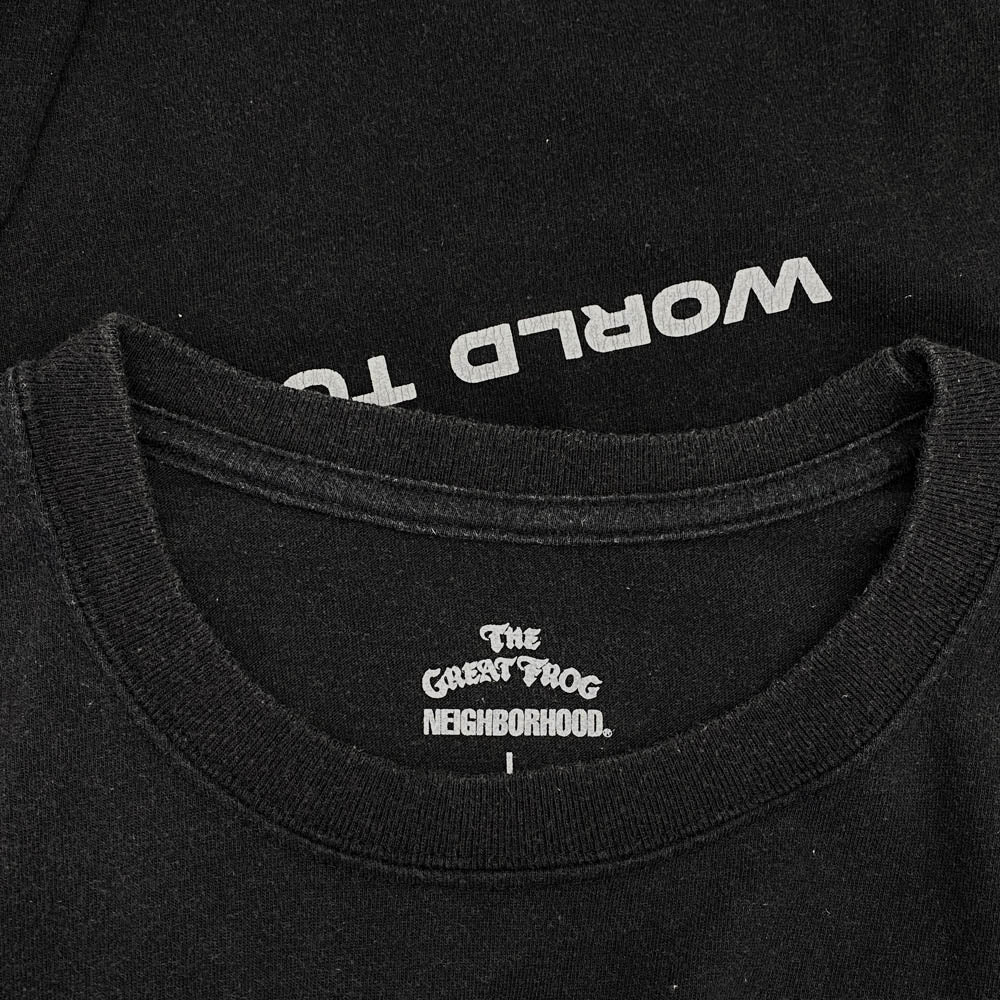 NEIGHBORHOOD ネイバーフッド 23SS 231PCGFN-CS01S × The Great Frog グレートフロッグ プリント 半袖 Tシャツ ブラック系 L【中古】
