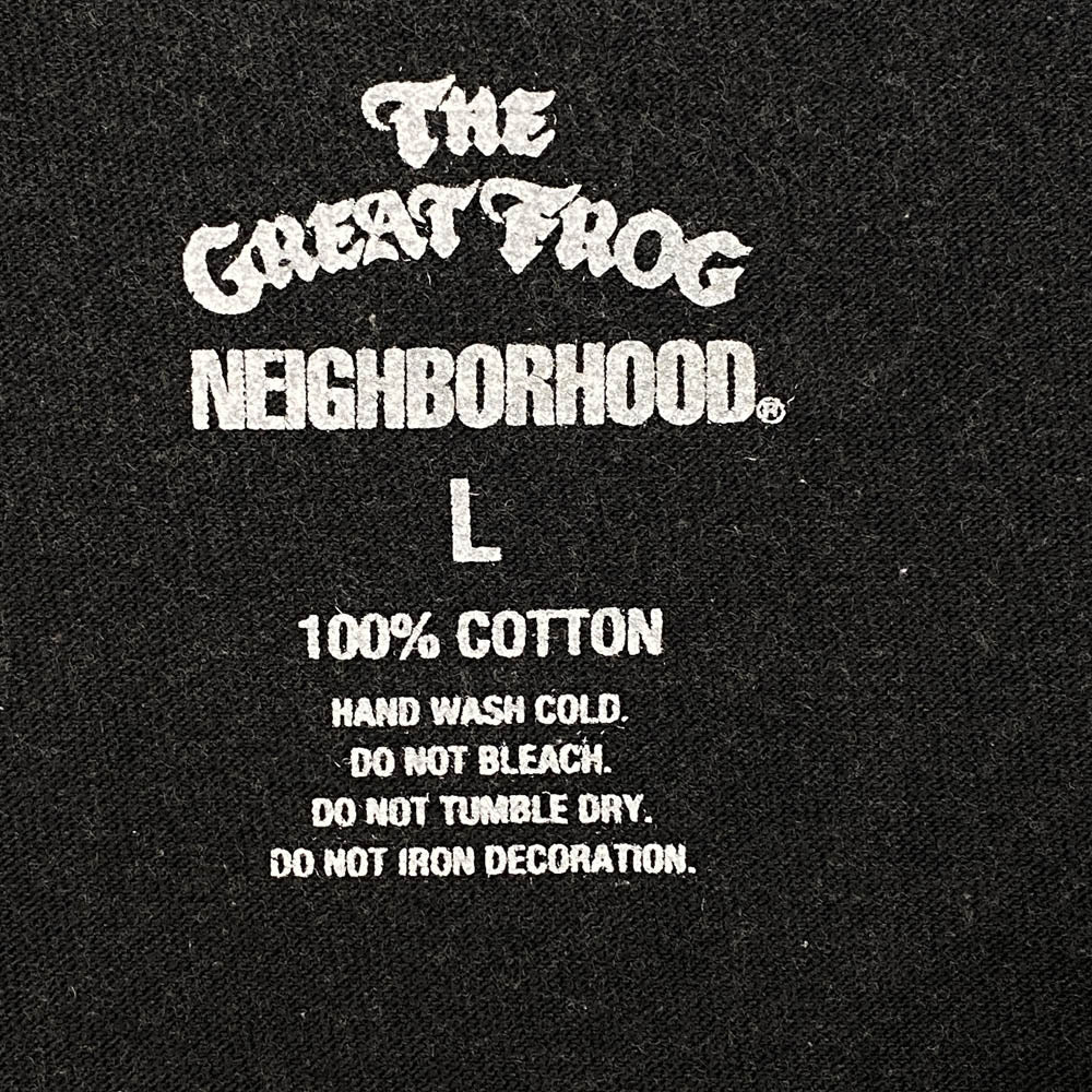NEIGHBORHOOD ネイバーフッド 23SS 231PCGFN-CS01S × The Great Frog グレートフロッグ プリント 半袖 Tシャツ ブラック系 L【中古】