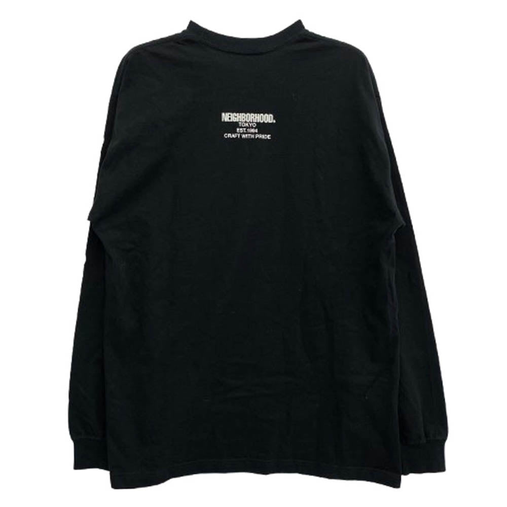 NEIGHBORHOOD ネイバーフッド 21AW 212PCNH-LT10 BONES/C-TEE.LS ボーンズ プリント 長袖 Tシャツ ブラック系 L【中古】