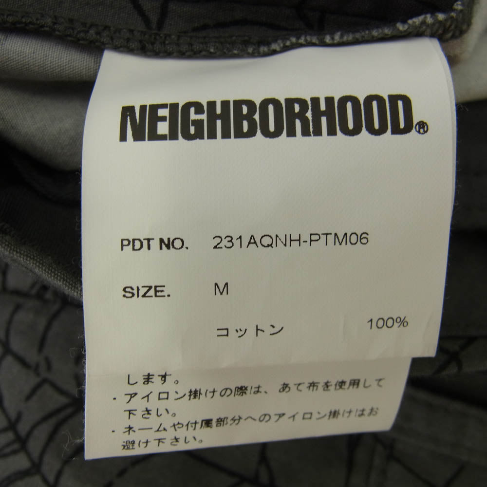 NEIGHBORHOOD ネイバーフッド 23SS 231AQNH-PTM06 SPIDERWEB TUCK PANTS クモの巣 タック パンツ グレー系 M【中古】