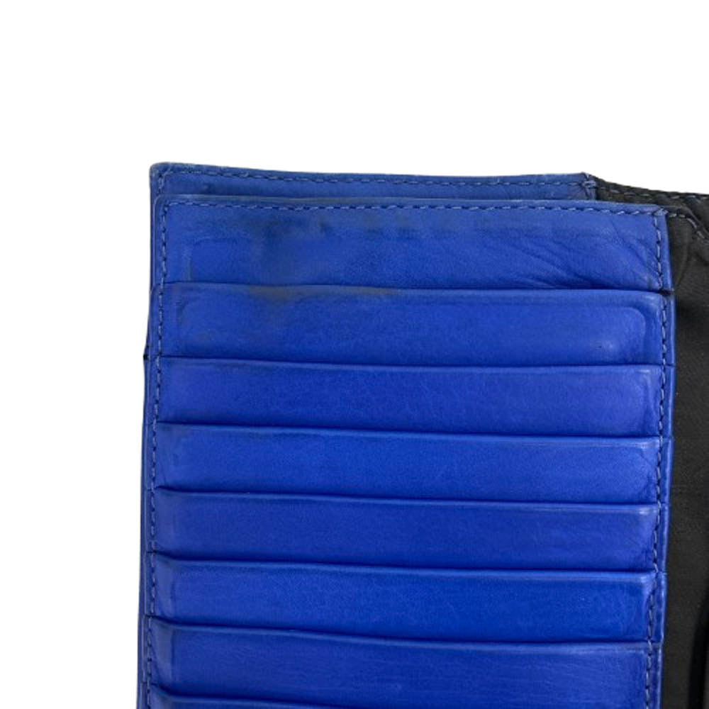 CHROME HEARTS クロムハーツ（原本無） WAVE ウェーブウォレット ノベルティレザー フレアボールボタン ブルー ブルー系【中古】