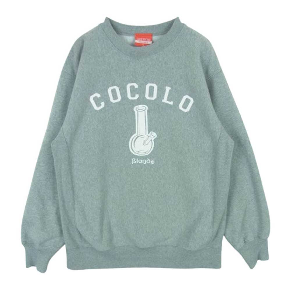 ココロブランド ロゴ プリント スウェット トレーナー コットン ポリエステル 中国製 グレー系 L【中古】