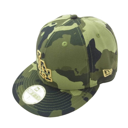 NEW ERA ニューエラ Dodgerps ドジャーズ 迷彩 カモフラ BB キャップ グリーン系 59.6cm【中古】
