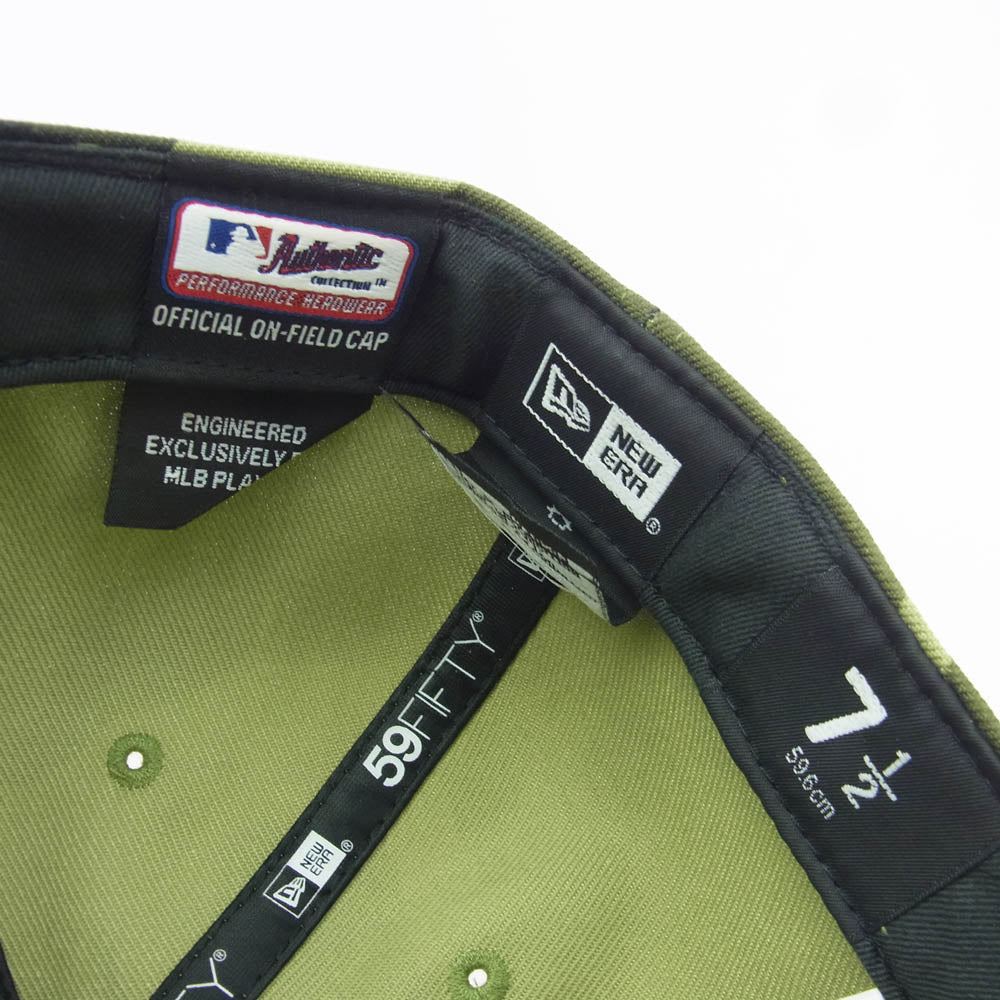 NEW ERA ニューエラ Dodgerps ドジャーズ 迷彩 カモフラ BB キャップ グリーン系 59.6cm【中古】