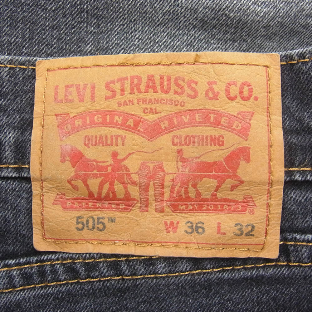 Levi's リーバイス PC9-00505-2311 505 ジップフライ ストレート ブラック デニム パンツ ブラック系 W36L32【中古】