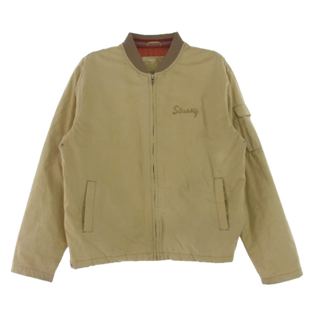 STUSSY ステューシー ロゴ刺繍 MA-1 ボンバー ジャケット イエロー系 M【中古】