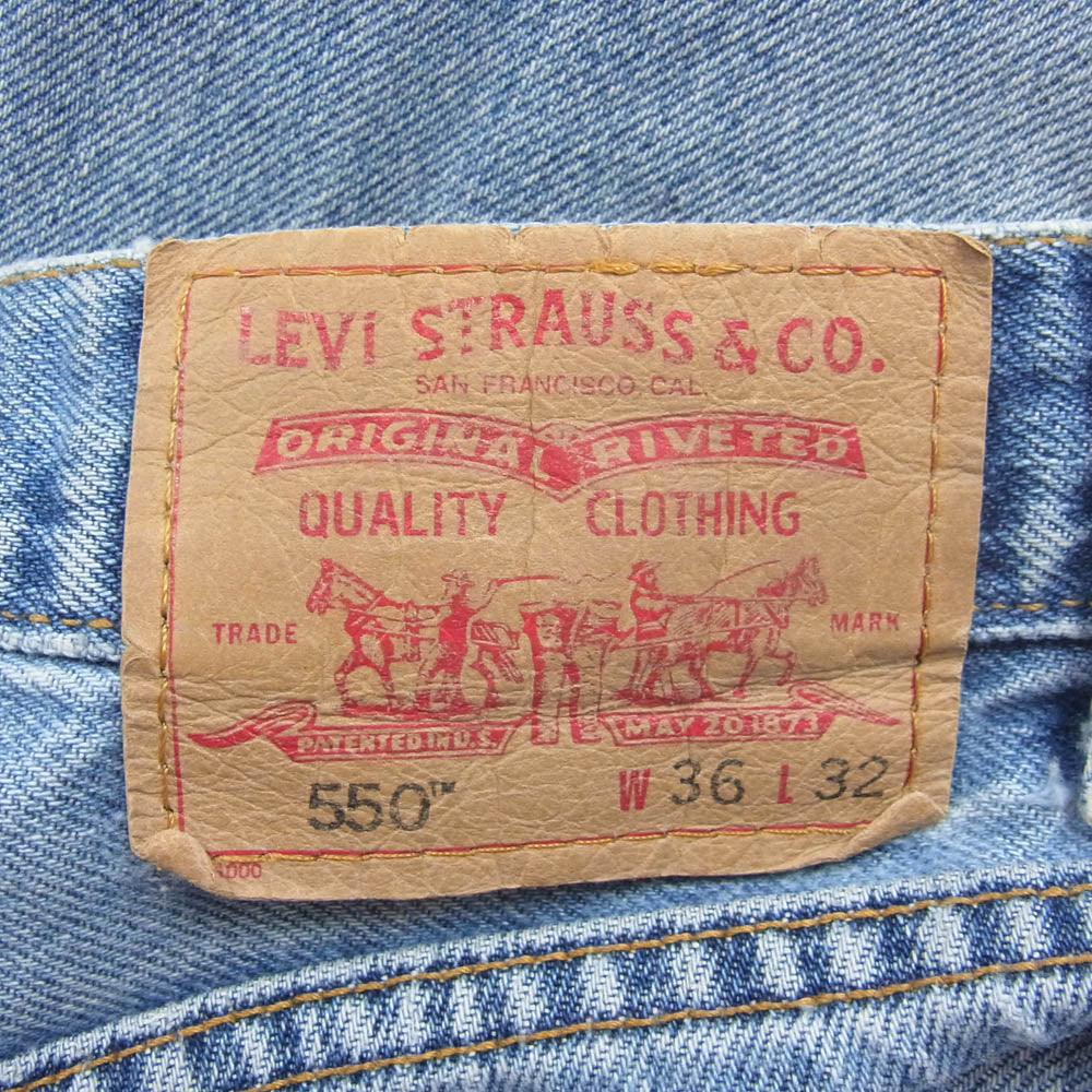 Levi's リーバイス 5504886 カナダ製 05年製 550 RELAXED FIT ワイド バギー ルーズ ジップフライ デニム パンツ インディゴブルー系 W36L32【中古】