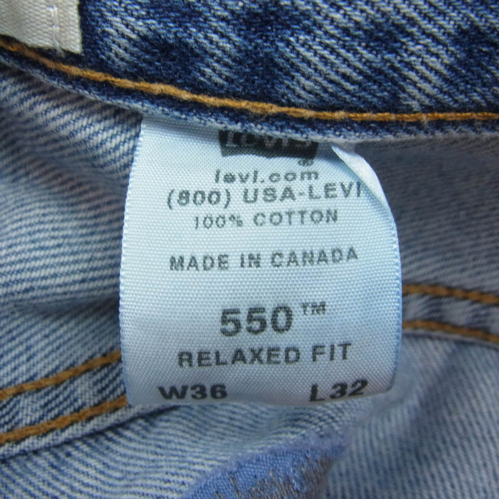 Levi's リーバイス 5504886 カナダ製 05年製 550 RELAXED FIT ワイド バギー ルーズ ジップフライ デニム パンツ インディゴブルー系 W36L32【中古】
