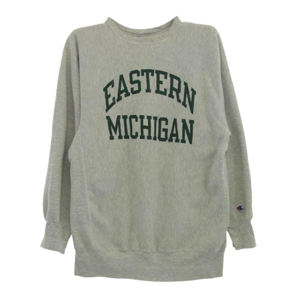 Champion チャンピオン 90s USA製 reverse weave EASTERN MICHIGAN ロゴ リバース ウィーブ カレッジ スウェット XXL グレー系 XXL【中古】