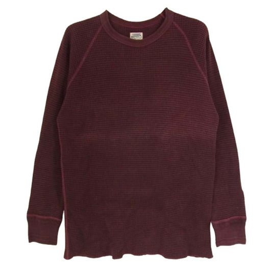TENDERLOIN テンダーロイン T-WAFFLE ワッフル サーマル カットソー 長袖 Tシャツ レッド エンジ系 S【中古】