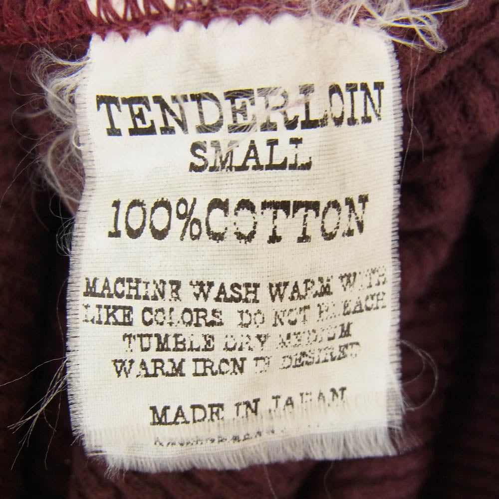 TENDERLOIN テンダーロイン T-WAFFLE ワッフル サーマル カットソー 長袖 Tシャツ レッド エンジ系 S【中古】