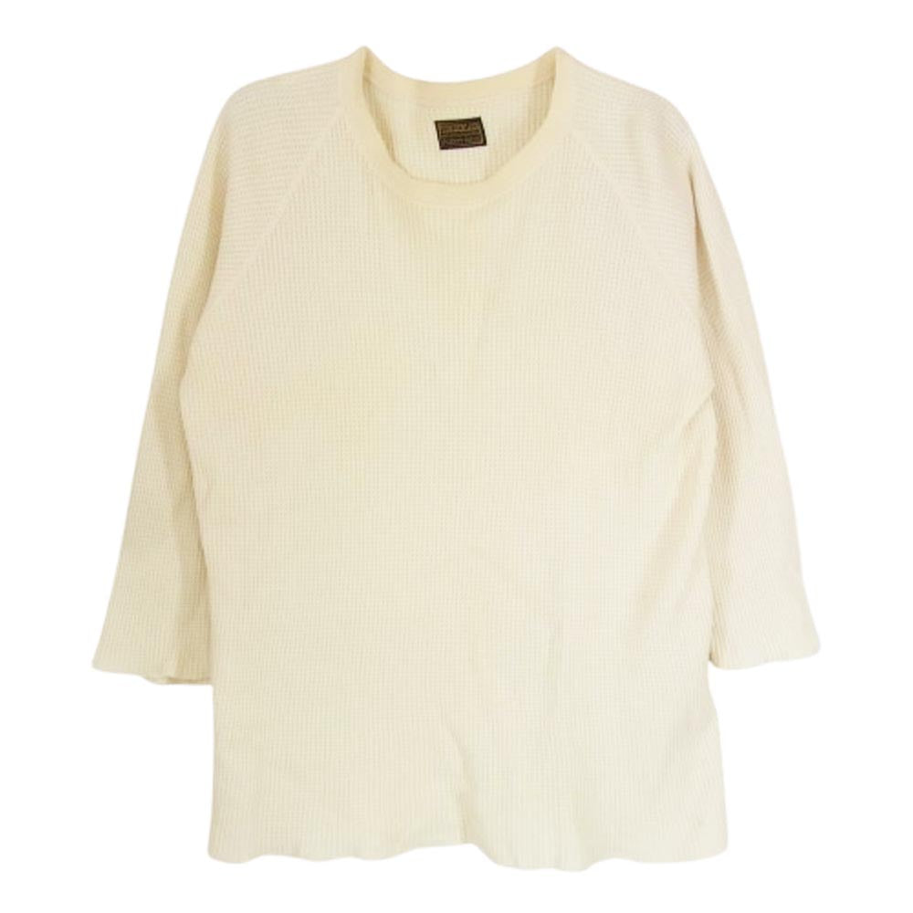 TENDERLOIN テンダーロイン T-WAFFLE ワッフル サーマル カットソー 長袖 Tシャツ ベージュ オフホワイト系 サイズ表記無【中古】