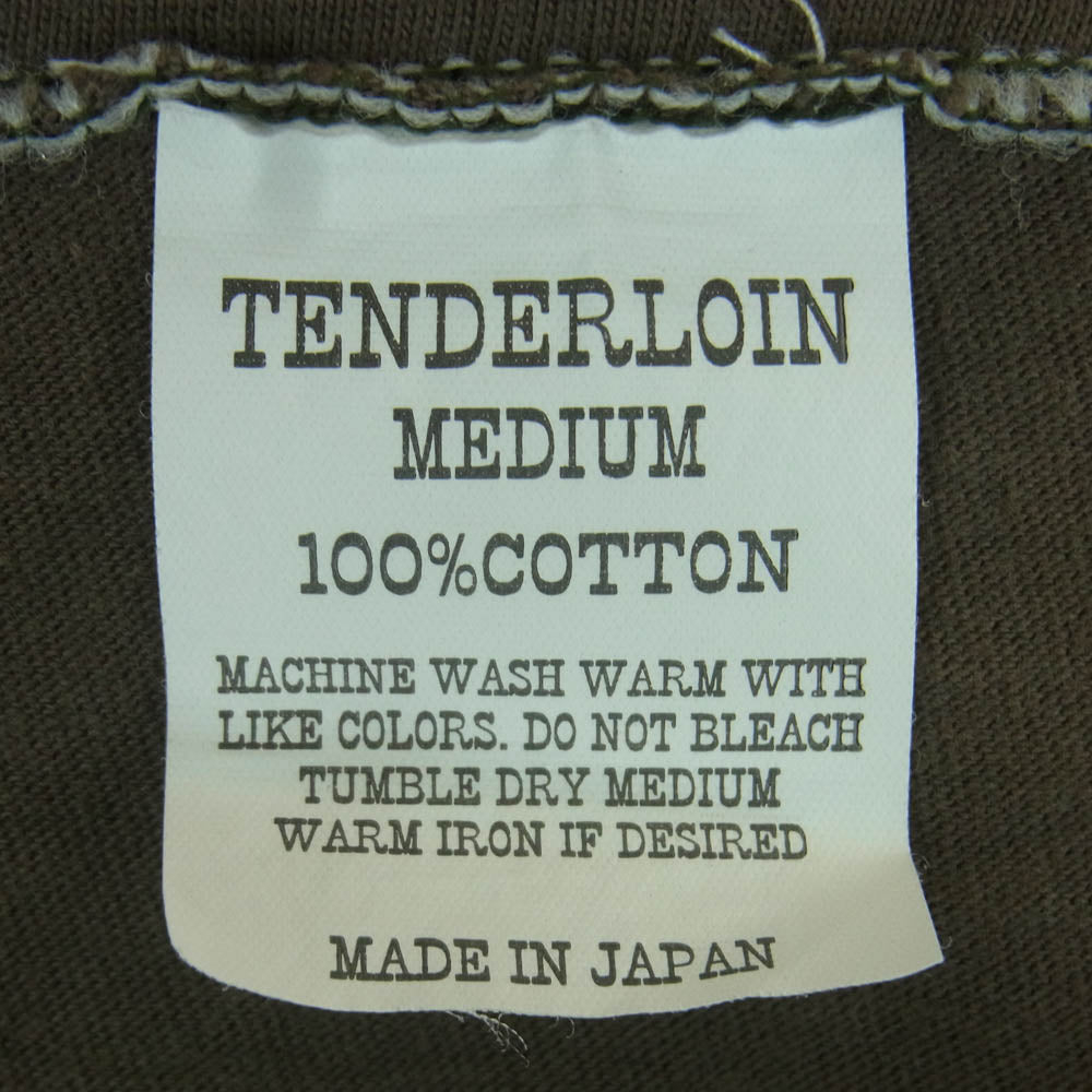 TENDERLOIN テンダーロイン T-TEE イーグル ステッチ プリント 半袖 Tシャツ コットン 日本製 ブラウン系 M【中古】