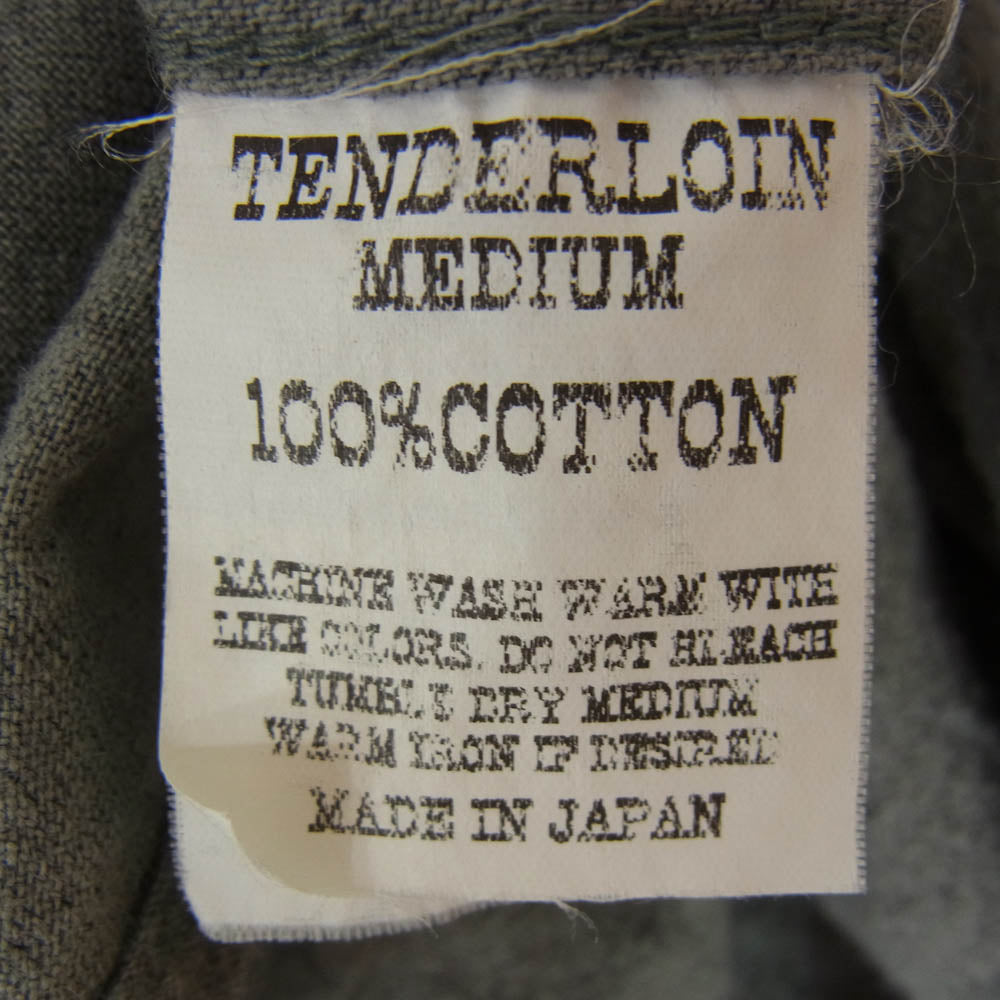 TENDERLOIN テンダーロイン コットン 長袖 フランネル ワーク シャツ グレー系 M【中古】