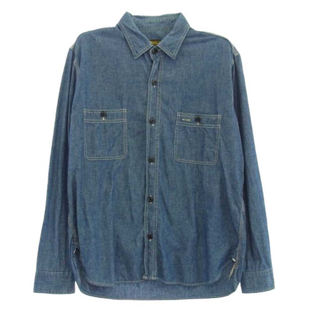 TENDERLOIN テンダーロイン T-CHAMBRAY SHT シャンブレー 長袖 シャツ インディゴブルー系 M【中古】