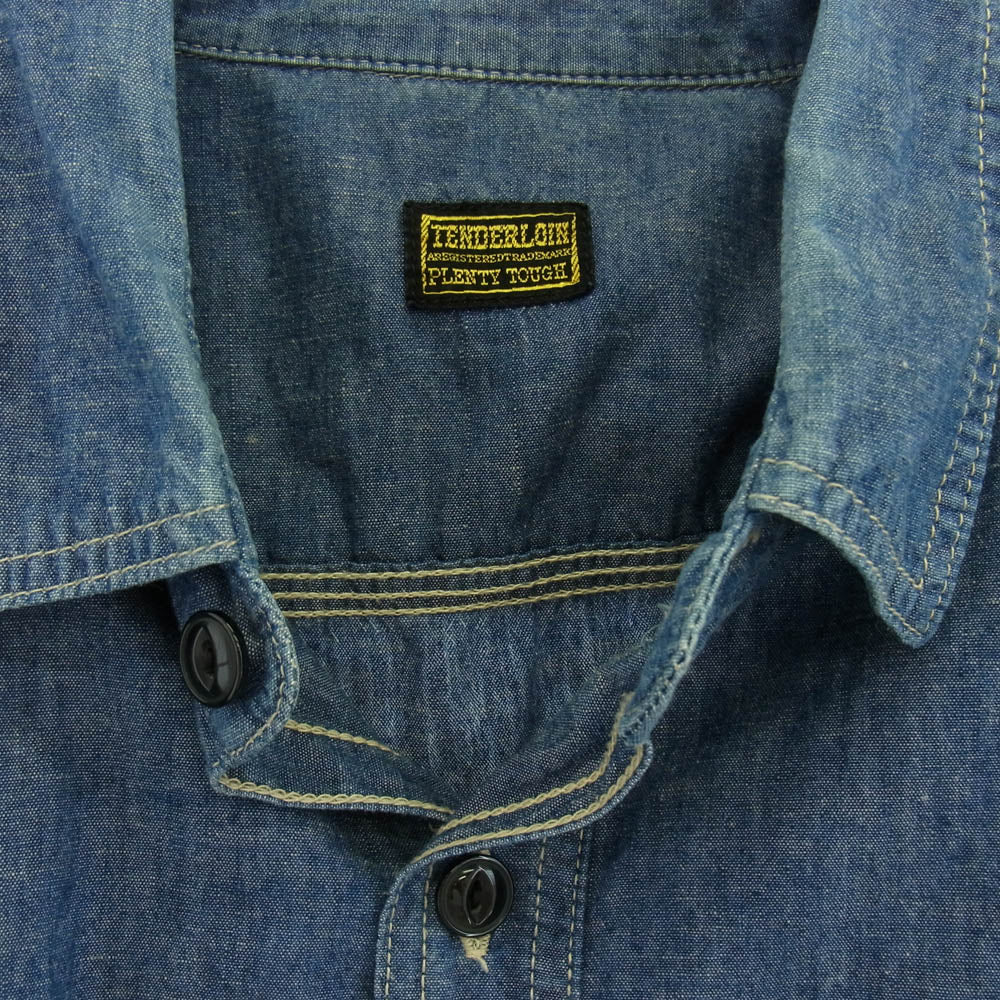TENDERLOIN テンダーロイン T-CHAMBRAY SHT シャンブレー 長袖 シャツ インディゴブルー系 M【中古】