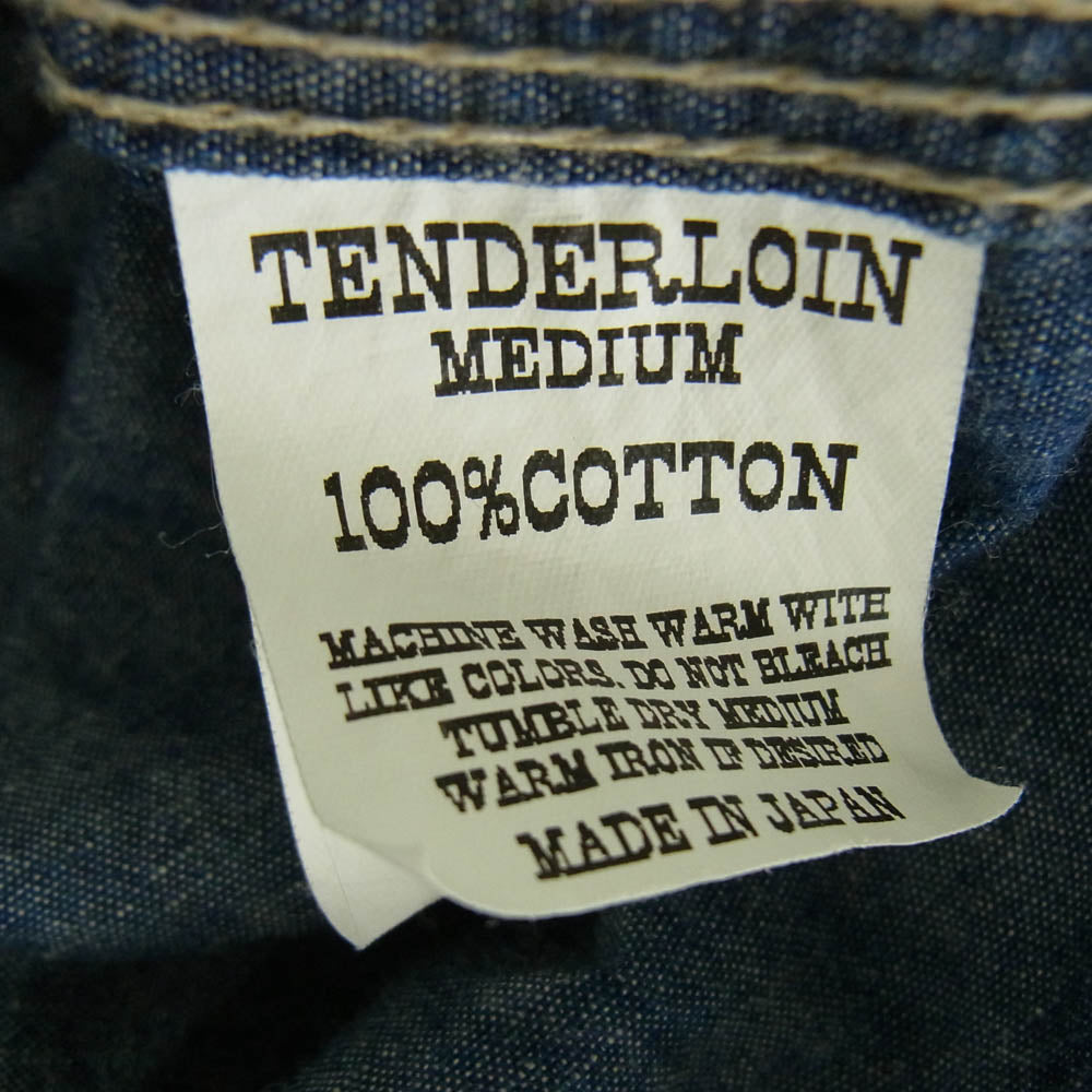TENDERLOIN テンダーロイン T-CHAMBRAY SHT シャンブレー 長袖 シャツ インディゴブルー系 M【中古】