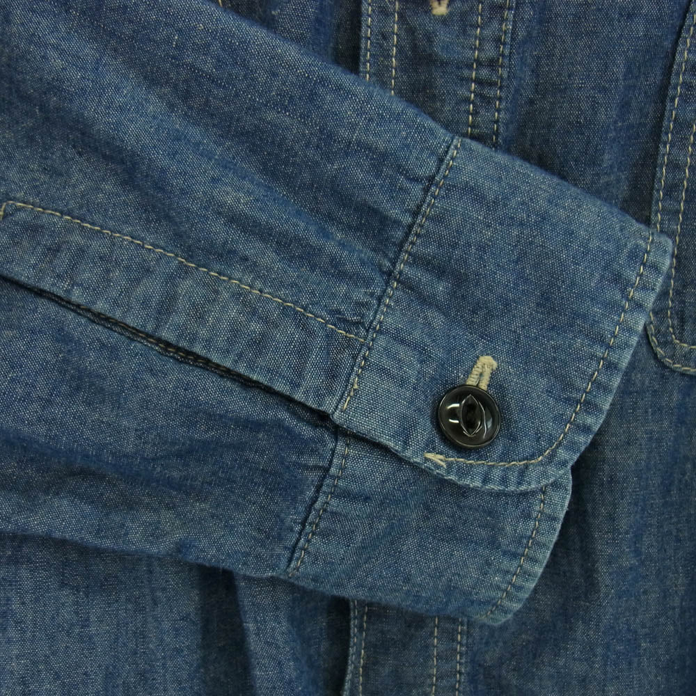 TENDERLOIN テンダーロイン T-CHAMBRAY SHT シャンブレー 長袖 シャツ インディゴブルー系 M【中古】