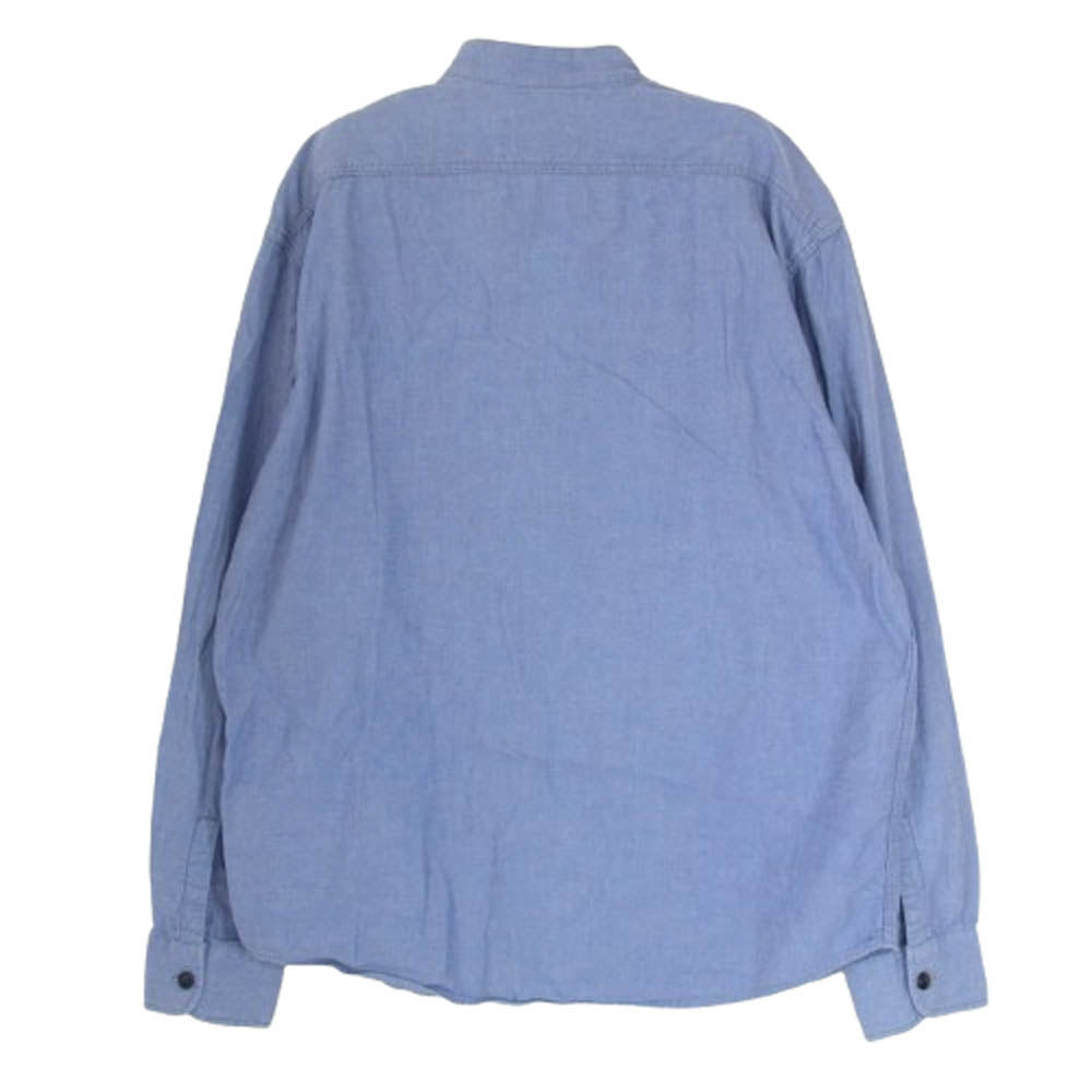 TENDERLOIN テンダーロイン STAND SHT CHAMBRAY スタンド ノーカラー シャンブレー 長袖 シャツ ブルー系 M【中古】