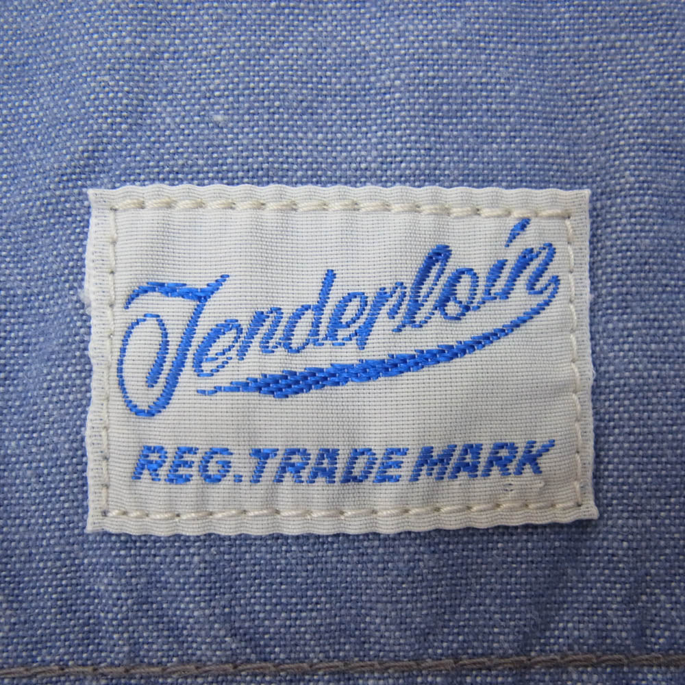 TENDERLOIN テンダーロイン STAND SHT CHAMBRAY スタンド ノーカラー シャンブレー 長袖 シャツ ブルー系 M【中古】