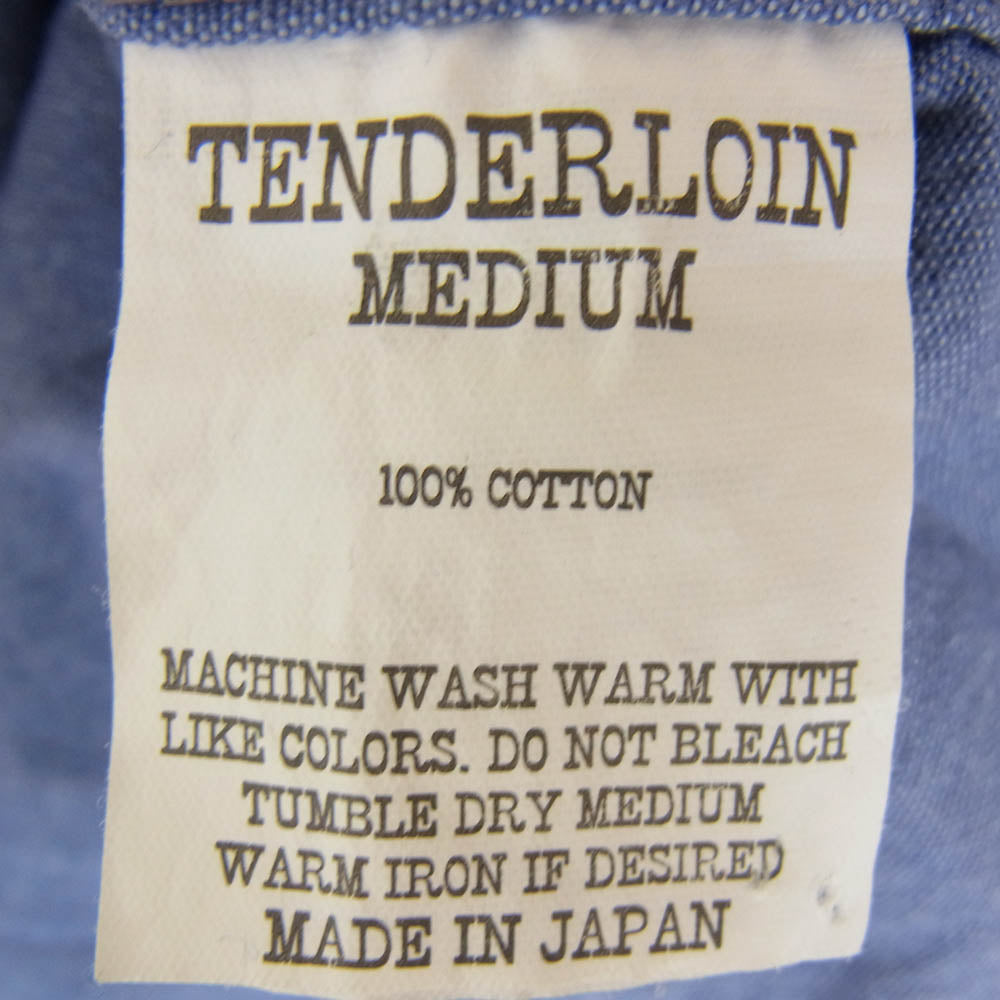 TENDERLOIN テンダーロイン STAND SHT CHAMBRAY スタンド ノーカラー シャンブレー 長袖 シャツ ブルー系 M【中古】