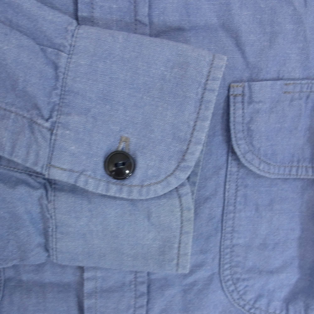 TENDERLOIN テンダーロイン STAND SHT CHAMBRAY スタンド ノーカラー シャンブレー 長袖 シャツ ブルー系 M【中古】