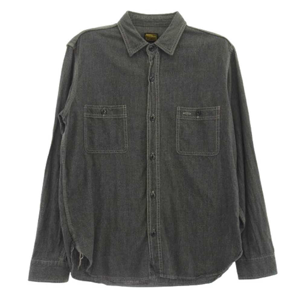 TENDERLOIN テンダーロイン T-CHAMBRAY SHT ワンウォッシュ ブラック シャンブレー 長袖 シャツ ブラック系 M【中古】