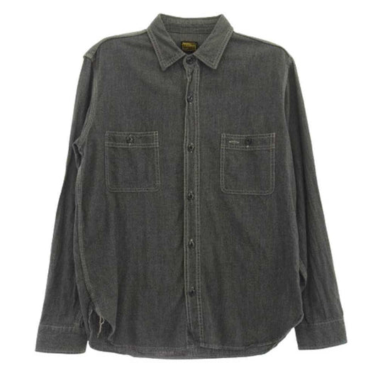 TENDERLOIN テンダーロイン T-CHAMBRAY SHT ワンウォッシュ ブラック シャンブレー 長袖 シャツ ブラック系 M【中古】