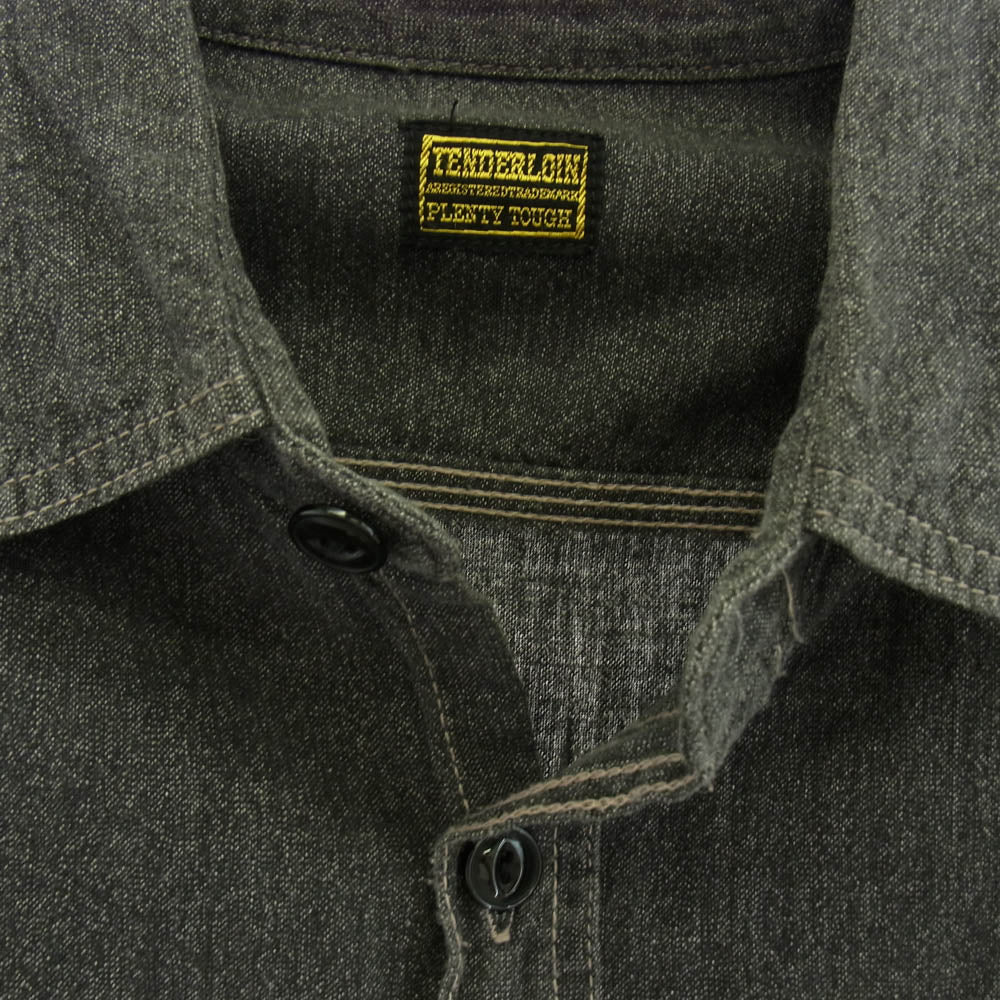 TENDERLOIN テンダーロイン T-CHAMBRAY SHT ワンウォッシュ ブラック シャンブレー 長袖 シャツ ブラック系 M【中古】