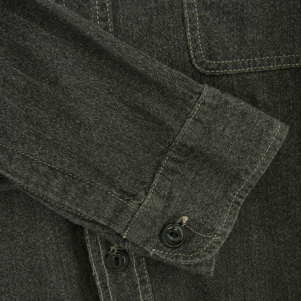 TENDERLOIN テンダーロイン T-CHAMBRAY SHT ワンウォッシュ ブラック シャンブレー 長袖 シャツ ブラック系 M【中古】