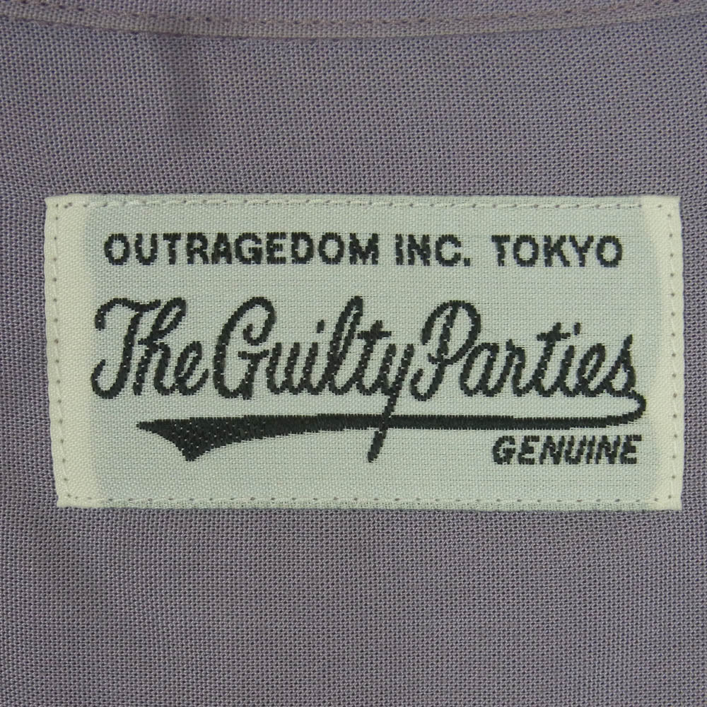 WACKO MARIA ワコマリア OPEN COLLAR SHIRT オープンカラー 長袖 シャツ 日本製 パープル系 M【中古】