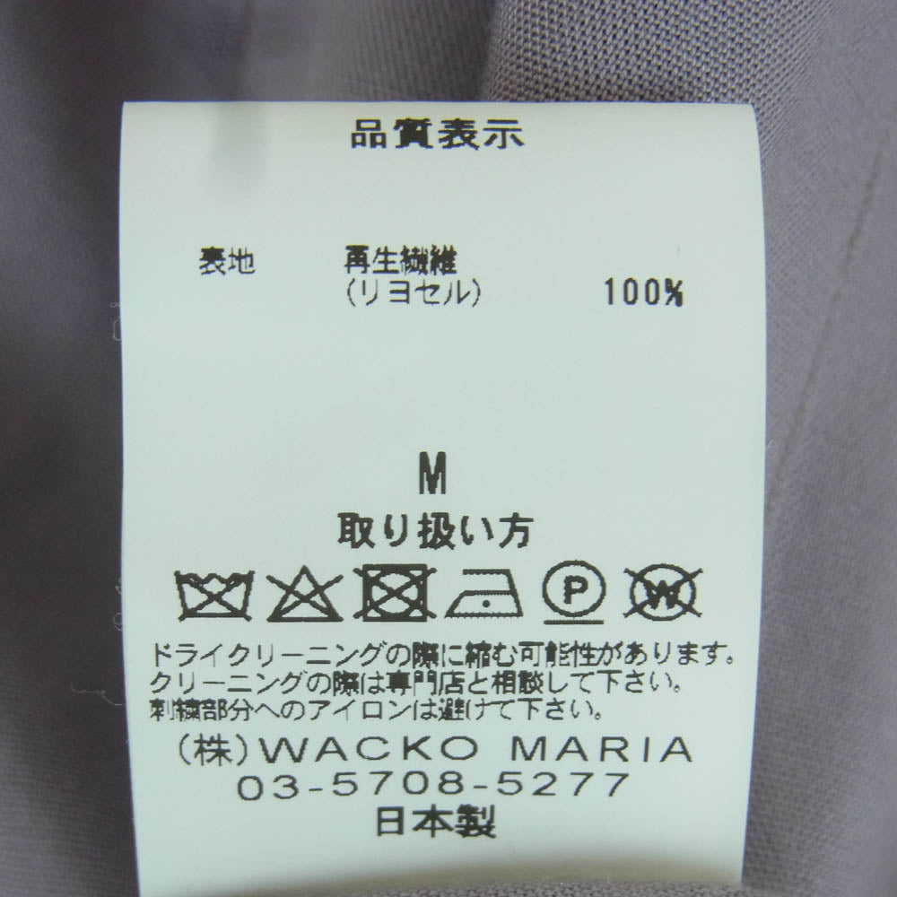 WACKO MARIA ワコマリア OPEN COLLAR SHIRT オープンカラー 長袖 シャツ 日本製 パープル系 M【中古】